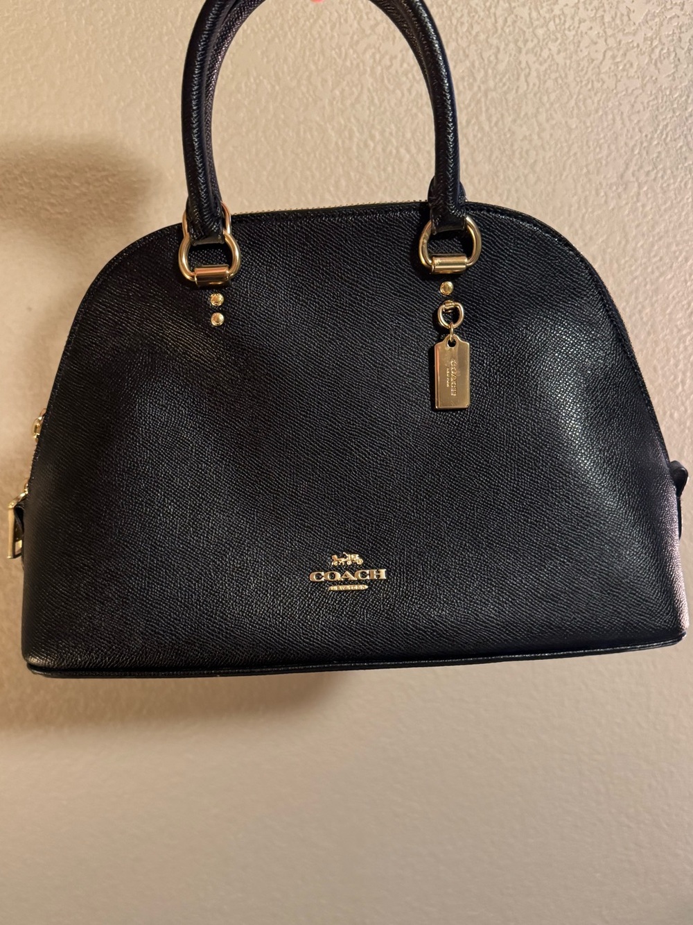 Coach Black Satchel with Gold Hardware